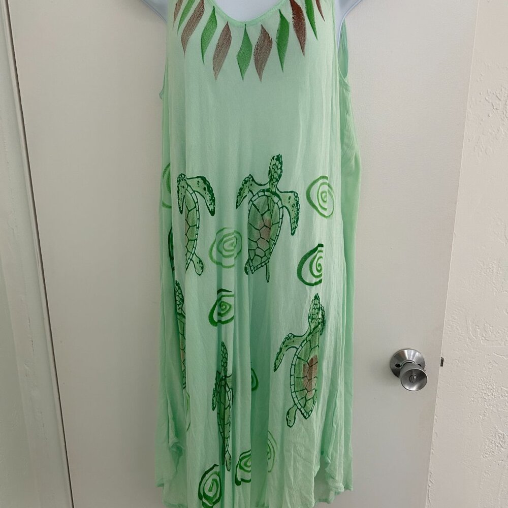 Mint Green Turtle Sundress - Large 22 Bust  New So Gorgeous  j1